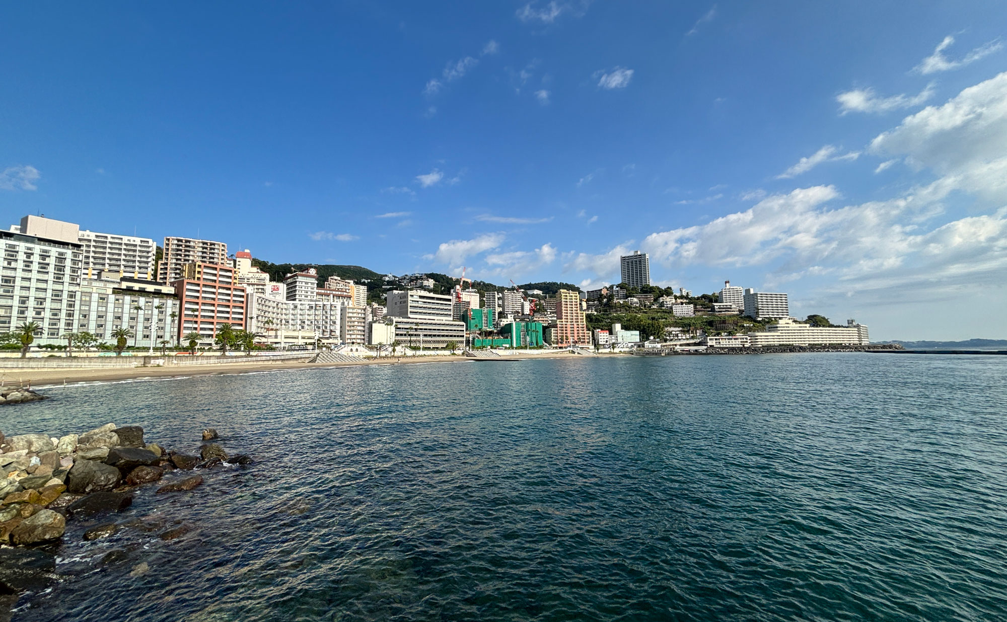 Hotels lined up on Atami Sun Beach